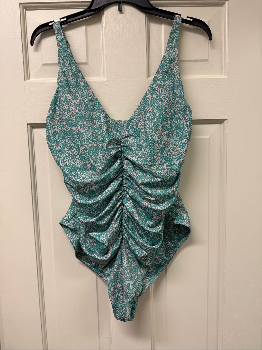 Hatch Teal Floral Ruched Women’s One-Piece